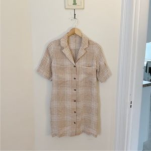 Everlane Plaid Linen Dress